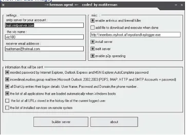 Figure 1.8. A data theft crimeware configuration interface where thefiles are kept in standard locations