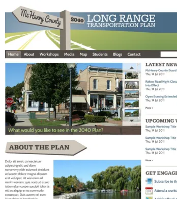 Figure 7-6. A sample design for the McHenry County, Illinois, 2040 Long Range Transporta-tion Plan created based on the wireframe 