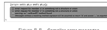 Figure 8.8Compiler error messages