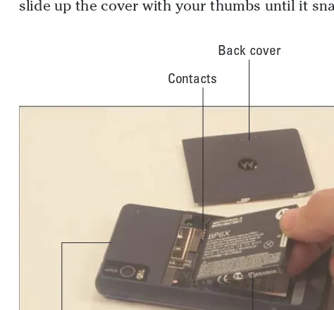 Figure 1-2: Inserting the phone’s battery.