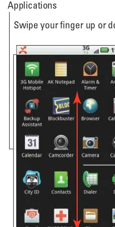 Figure 3-6: The Applications Tray shows your phone’s apps.