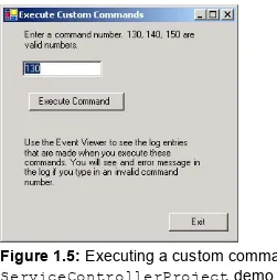 Figure 1.5: Executing a custom command from the