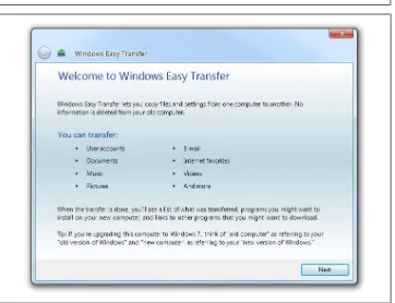 Figure 1-1. Use Windows Easy Transfer to migrate your Windows XP settings to Windows 7