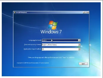Figure 1-2. Installing Windows 7: the first step
