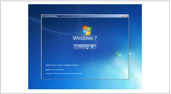 Figure 1-4. Two ways to install Windows 7—upgrade or fresh installation