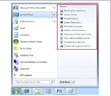 Figure 2-6. Jump Lists can also be seen in the Start menu