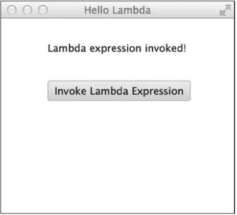 Figure 2-1. Lambda expression as a button action listener