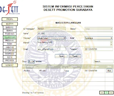 Gambar 3.16 Halaman Master Pelanggan 