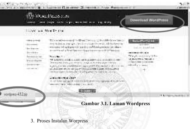 Gambar 3.1. Laman Wordpress  3.  Proses Instalan Worpress 