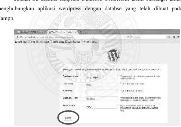 Gambar 3.6. Menghubungkan database dan wordpress 