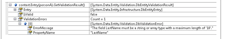 Figure 6-2. Entry, IsValid and ValidationErrors a validation result
