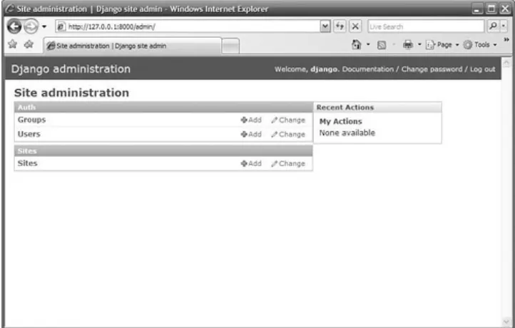 Figure 1.2. The change list view in the admin interface.