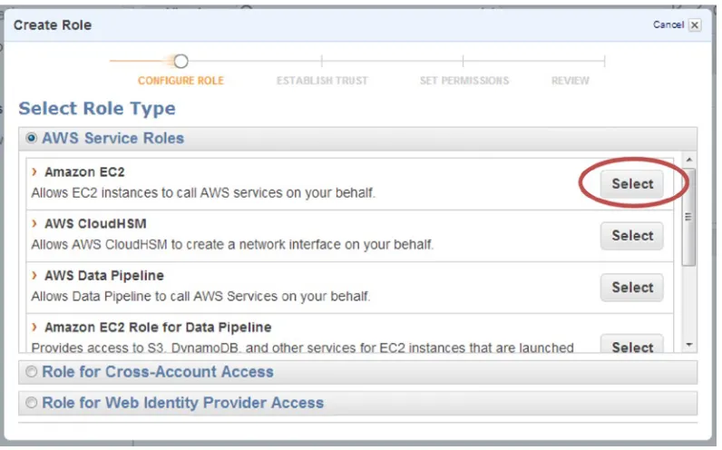 Figure 2-20. Creating an IAM role