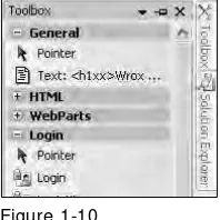 Figure 1-10In this Try It Out you practice using the Design and Source Views and Toolbox features of VWD.