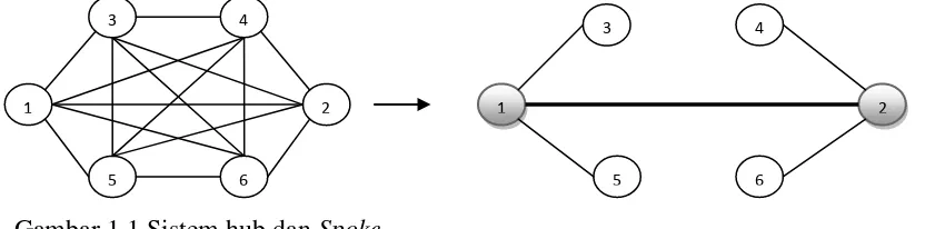 Gambar 1.1 Sistem hub dan Spoke  