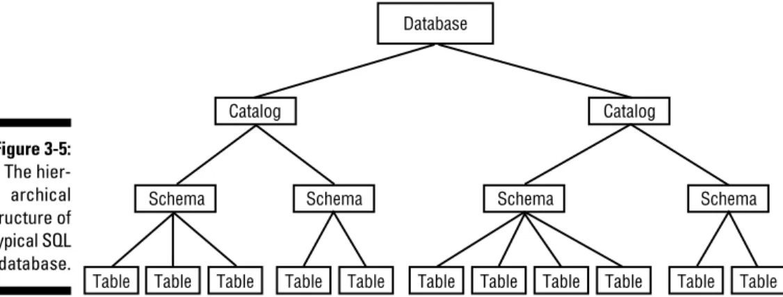 Figure 3-5: The  hier-archical structure of a typical SQL database.