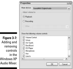 Figure 3-8: Adjusting the  individ-ual speaker volume.Figure 3-7:Adding andremovingcontrolsin theWindows XPAudio Mixer.