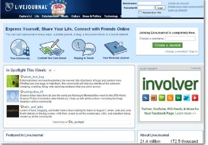 Figure 2-1. LiveJournal was one of the first easy-to-use blogging platforms.