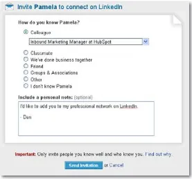 Figure 4-3. This is an example of connecting with another user on LinkedIn.