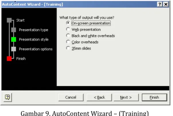 Gambar 8. AutoContent Wizard – (Training) 