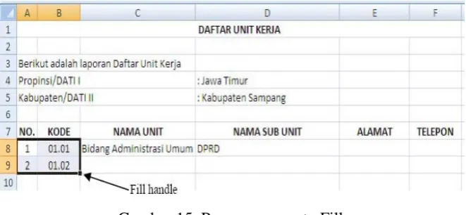Gambar 15. Penggunaan auto Fill 