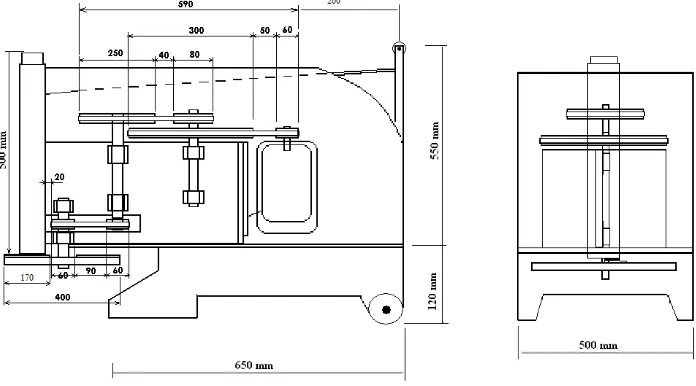 Gambar 1. Rancangan mesin pengiris bahan keripik 