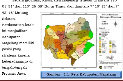 Gambar : 1.1. Peta Kabupaten Magelang 