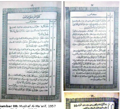 Gambar 08: Mushaf Al-Ma’arif, 1957
