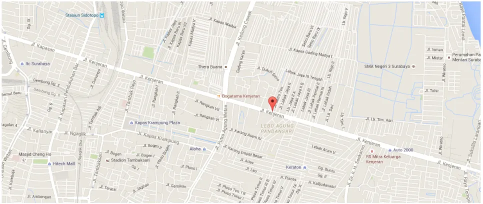 Gambar 1.1 Lokasi Jl. Kenjeran & Jl. Kapasan (Sumber : Google Maps)