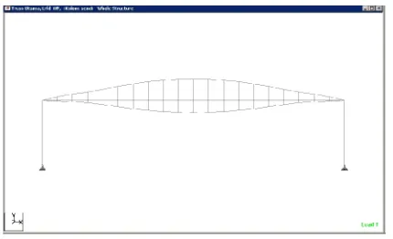 Gambar 3. Permodelan struktur baja atap utama (Main Rafter)(Sumber; Dokumentasi Proyek Pengembangan Bandara Sepinggan /PPBIS Balikpapan)