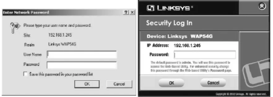 Gambar 11 Contoh tampilan yang menanyakan password AP�