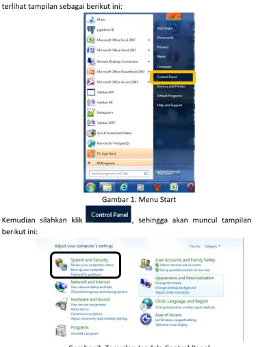 Gambar 1. Menu Start 