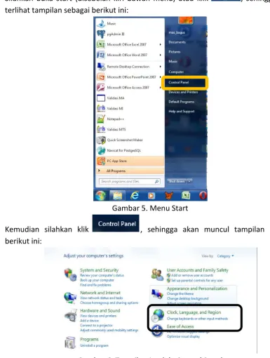Gambar 6. Tampilan Jendela Control Panel 