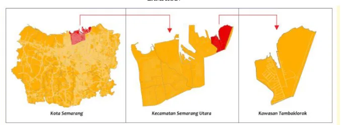 Gambar 1 Peta Lokasi Tambak Lorok di Kota SemarangSumber: Rencana Tindak Penataan Lingkungan Permukiman Kawasan Tambak Lorok
