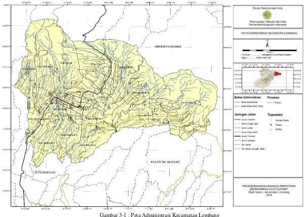 Gambar 3-1 : Peta Administrasi Kecamatan Lembang 