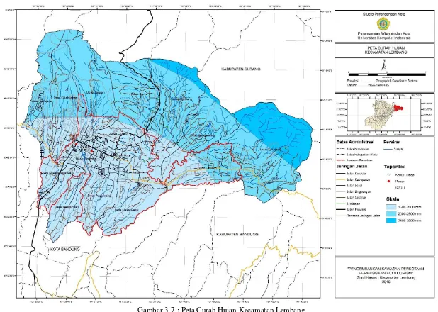 Gambar 3-7 : Peta Curah Hujan Kecamatan Lembang 