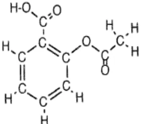 Gambar 2.1. Struktur Aspirin atau Asam asetil salisilat ( Kauffman, 2000). 