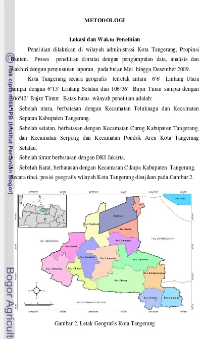 Gambar 2. Letak Geografis Kota Tangerang 