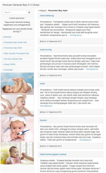 Gambar 4 Halaman Perawatan Bayi 