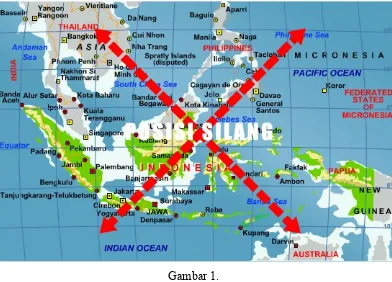Gambar 1.Letak posisi silang letak geografis Indonesia