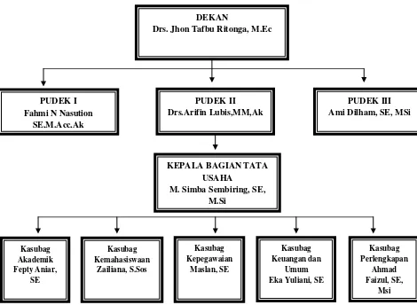 Gambar 2.1 Struktur Organisasi Fakultas Ekonomi    Universitas Sumatera Utara 