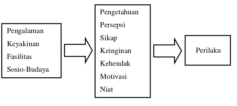 Gambar 2. Asumsi Determinan Perilaku Manusia (Notoatmodjo, 2003). 