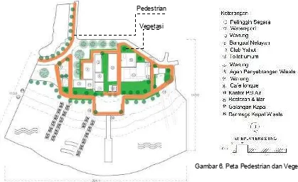 Gambar 6. Peta Pedestrian dan Vegetasi 