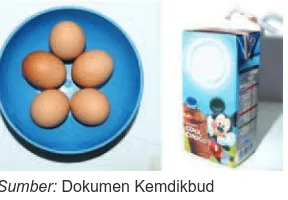 Gambar 5.7 Telur, susu dan keju merupakan bahan makanan sumber mineral