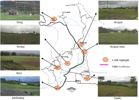 Gambar 5. Letak jalan terabasan yang menghubungkan  lapangan desa Sumber :rekaman peneliti, 2013 