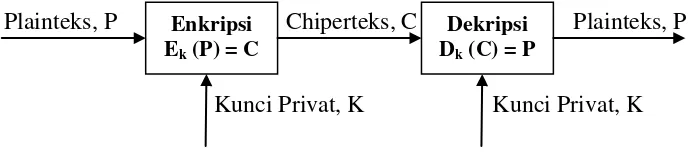 Gambar 2.1  Skema Kriptografi Simetri 