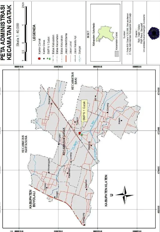Gambar I.1. Peta Administrasi Kecamatan Gatak 