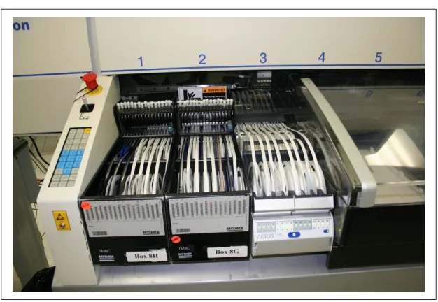 FIGURE 2-7. Component reels in a pick-and-place machine (credit: Alan Walsh)