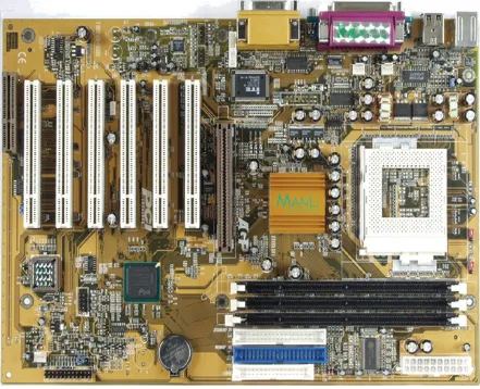 Figure 1.1 A typical computer motherboard with multiple VRMs