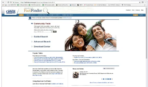 Figure 6.3. The home page for the U.S. Census Bureau’s American FactFinder tool.